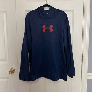 Under Armour Navy Hoodie XL Active Fleece Pullover Sweatshirt‎ Wicking Workout